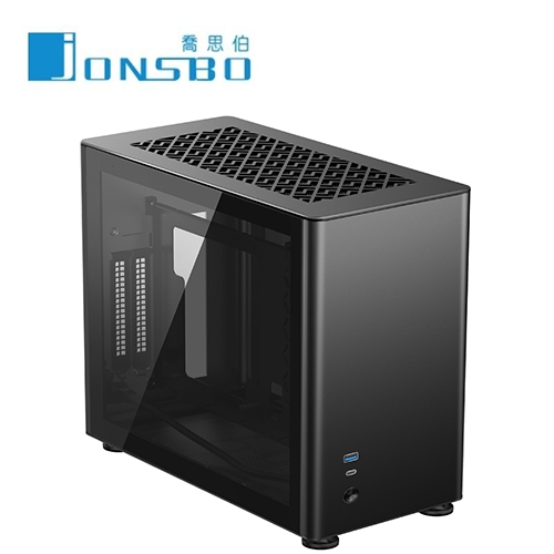 Jonsbo 喬思伯 A4 黑 ITX/全鋼化玻璃/鋁鎂合金機殼/1xUSB 3.0/1x TYPE-C