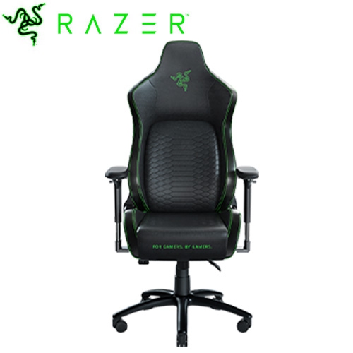 Razer Iskur 人體工學電競椅(綠)/PVC材質/4D/腰枕支撐/記憶頭枕/鋼製椅身