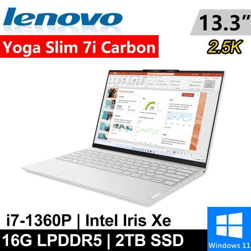 Lenovo Yoga Slim 7i Carbon-83AY002UTW-SP2 13.3吋 白(i7-1360P/16G LPDDR5/2TB PCIE/W11/觸碰)特仕筆電