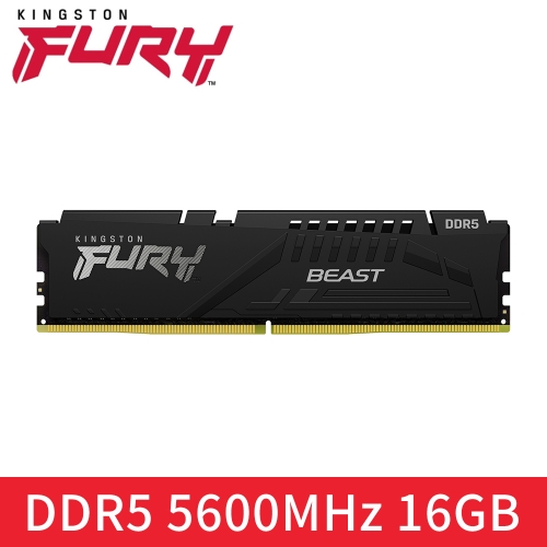 搭4060/4060TI顯示卡，金士頓 Kingston DDR5 5600 16GB (CL36) FURY Beast (獸獵者) 1:1