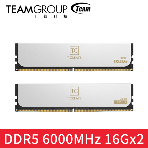 十銓 T-CREATE 引領者 EXPERT DDR5 6000 32GB(16Gx2) 白 CL30