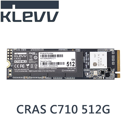 KLEVV CRAS C710 512G/M.2 PCIe 2280/讀:2050M/寫:1650M/TLC/SLC快取【五年保】
