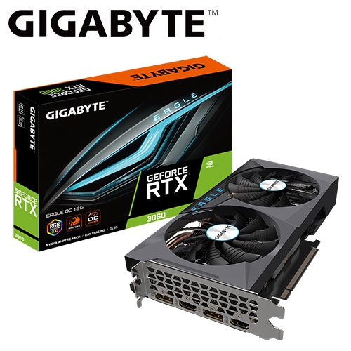 技嘉 N3060EAGLE OC-12GD rev2.0 RTX3060 EAGLE OC 12G(1807MHz/24.2cm/雙風扇/2H2DP/8pin)