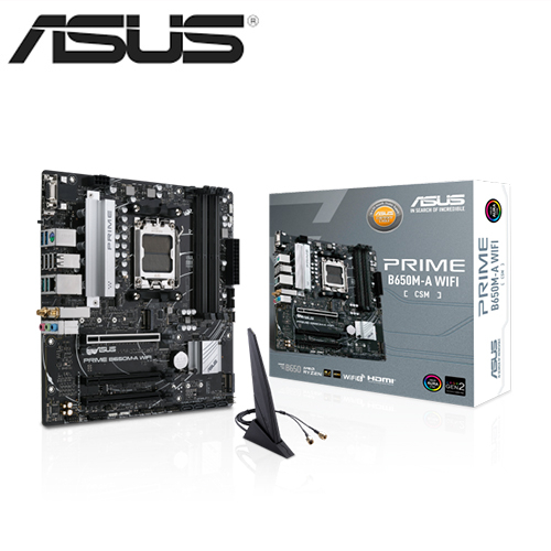 華碩 PRIME B650M-A WIFI-CSM(M-ATX/2xM.2/4xSATA/Realtek 2.5G+Wi-Fi6/註四年)