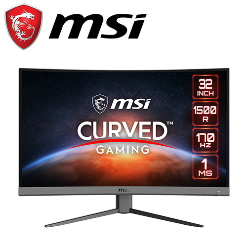 微星 Optix G32C4 E2 32型(VA曲面/2H1P/1ms/無喇叭/170Hz/FreeSync)
