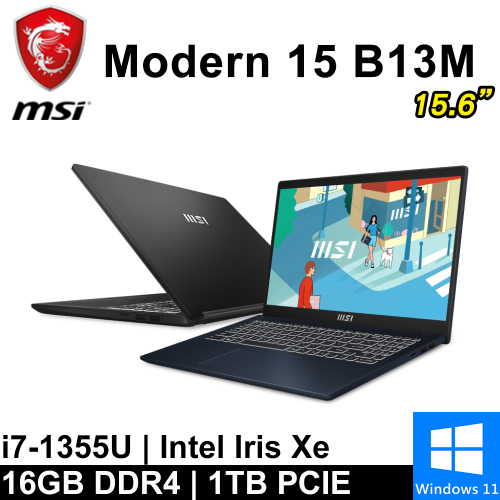 微星 Modern 15 B13M-279TW-SP1 15.6"藍(i7-1355U/16GB DDR4/1TB PCIE/W11)特仕版