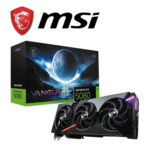 微星 RTX5080 16G VANGUARD SOC(2745Mhz/1H3DP/35.7cm/三風扇)