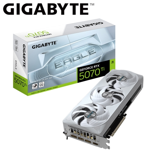 技嘉 N507TEAGLEOC ICE-16GD RTX5070Ti EAGLE OC ICE SFF 16G(TBD MHz/16G DDR7/30.4cm/三風扇/註五年)