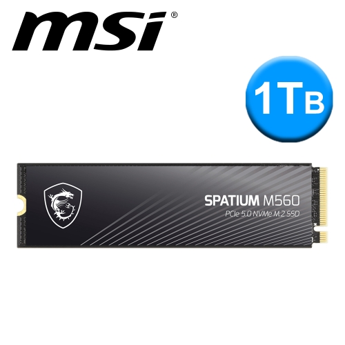 微星 SPATIUM M560 1TB/Gen5/讀10200/寫8400/TLC 五年保